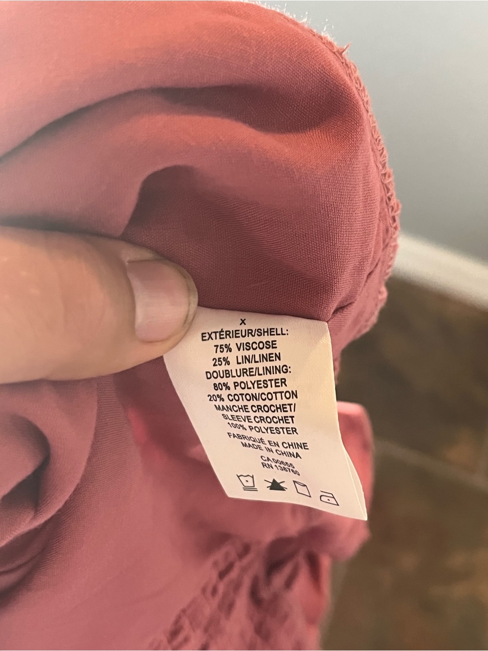 Addition Elle Dusty Rose Peasant Top with Eyelet Sleeve Trim - Picture 5 of 6